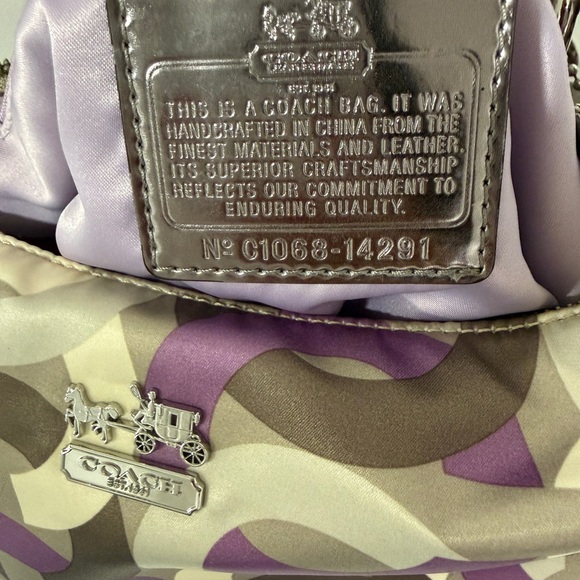 Coach Purple and Cream Shoulder Bag - Picture 5 of 7